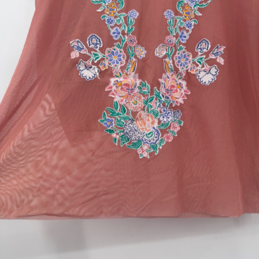 Zara Top Women Medium NEW Mesh Sheer Floral Fairy Whimsy Cottage Coquette Boho - Picture 4 of 11